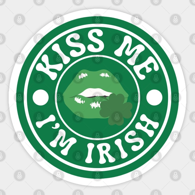 Kiss Me I'm Irish Sticker by Creatifly Graphic Tees